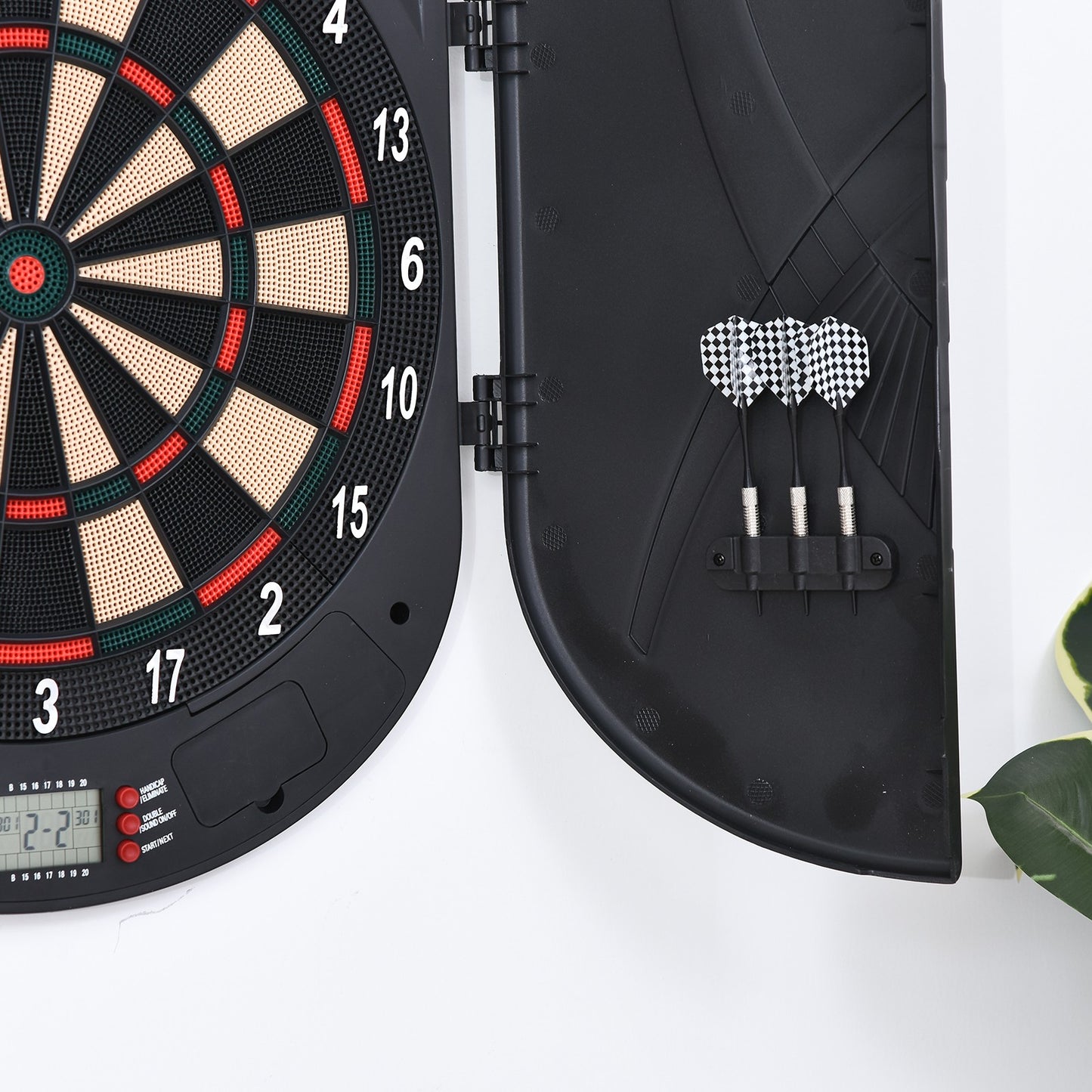 Elektronische Dartscheibe Dartboard Dart-Set Mit 6 Darts Soundeffekte Schwarz