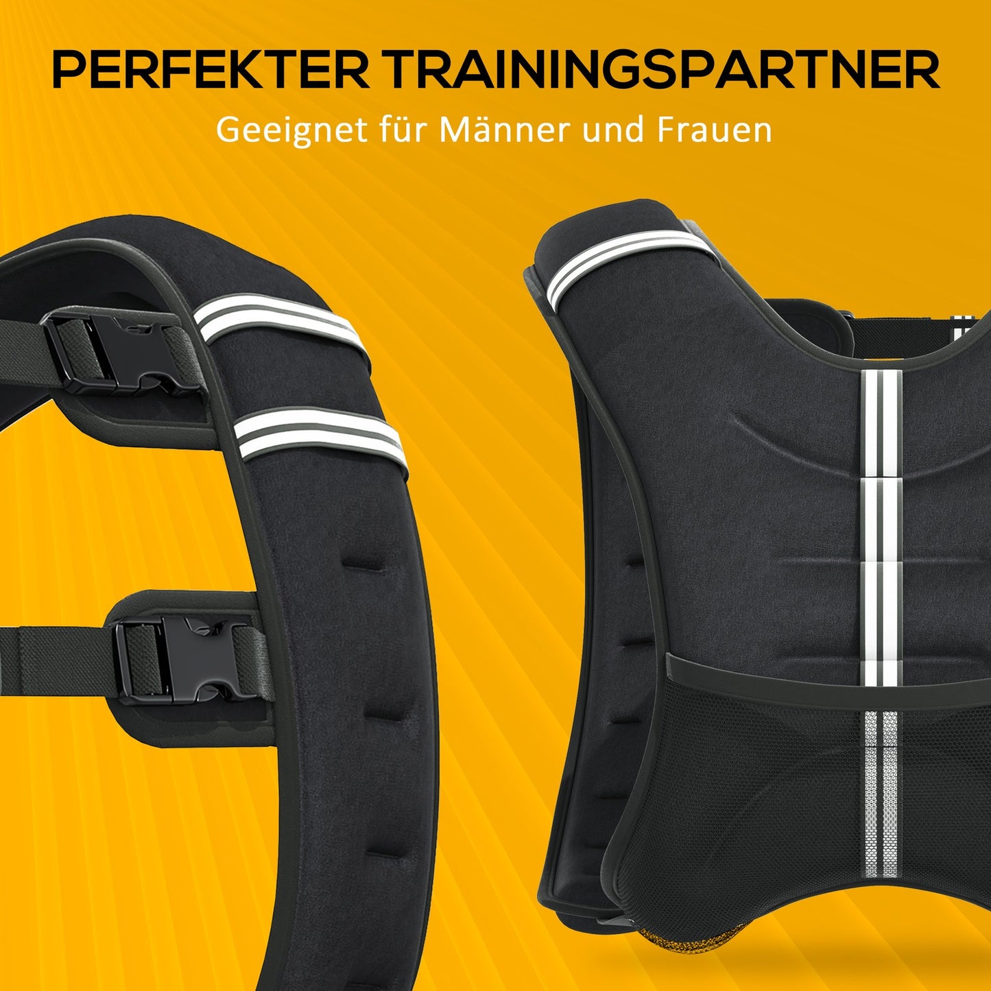 Gewichtsweste Weight Vest Verstellbar 10 Kg Gewicht Oxford-Gewebe Schwarz