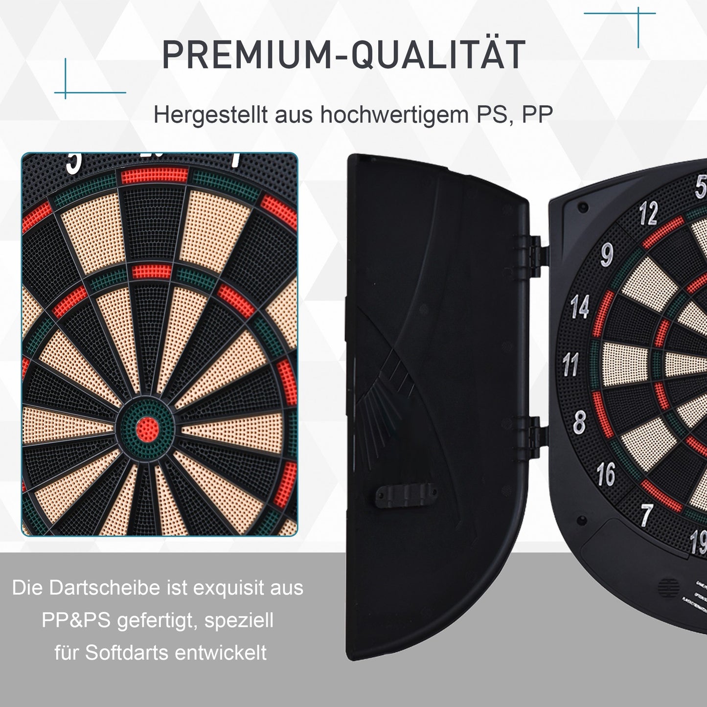 Elektronische Dartscheibe Dartboard Dart-Set Mit 6 Darts Soundeffekte Schwarz