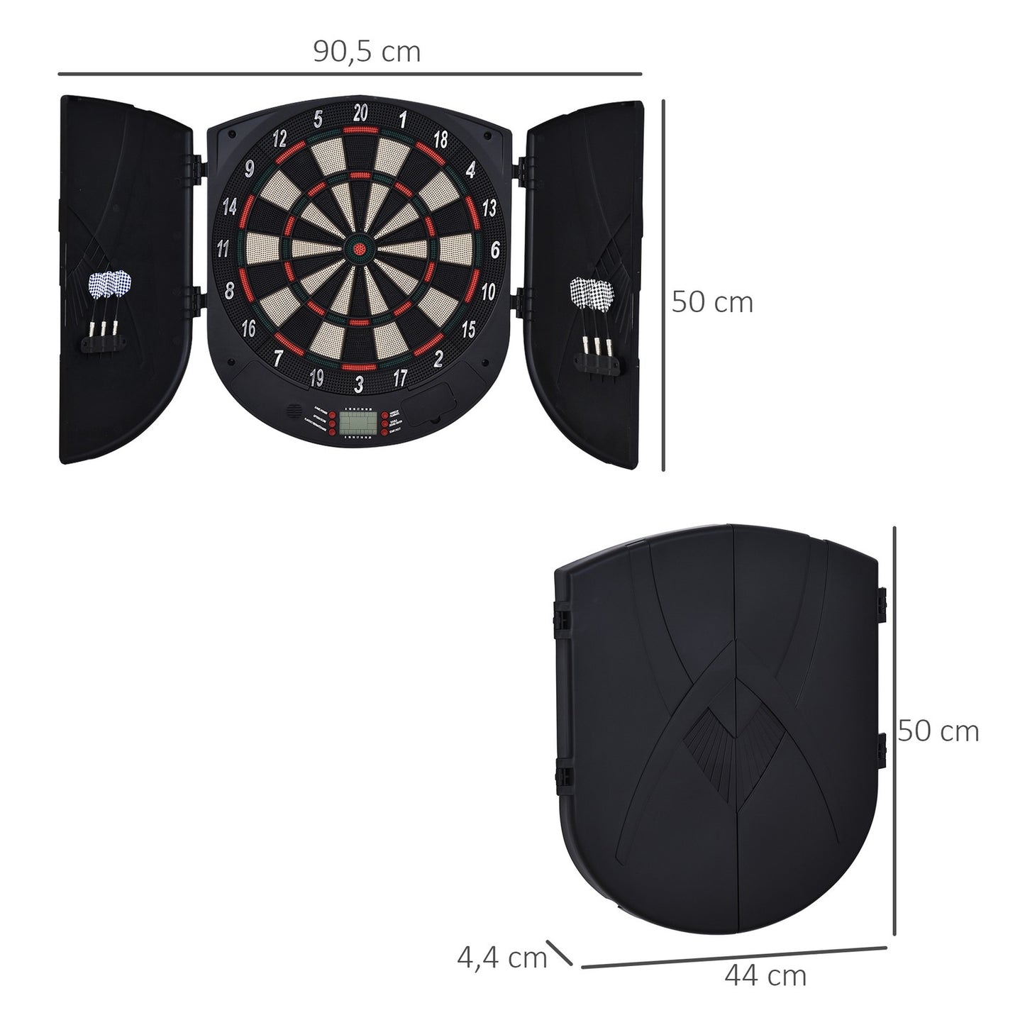 Elektronische Dartscheibe Dartboard Dart-Set Mit 6 Darts Soundeffekte Schwarz