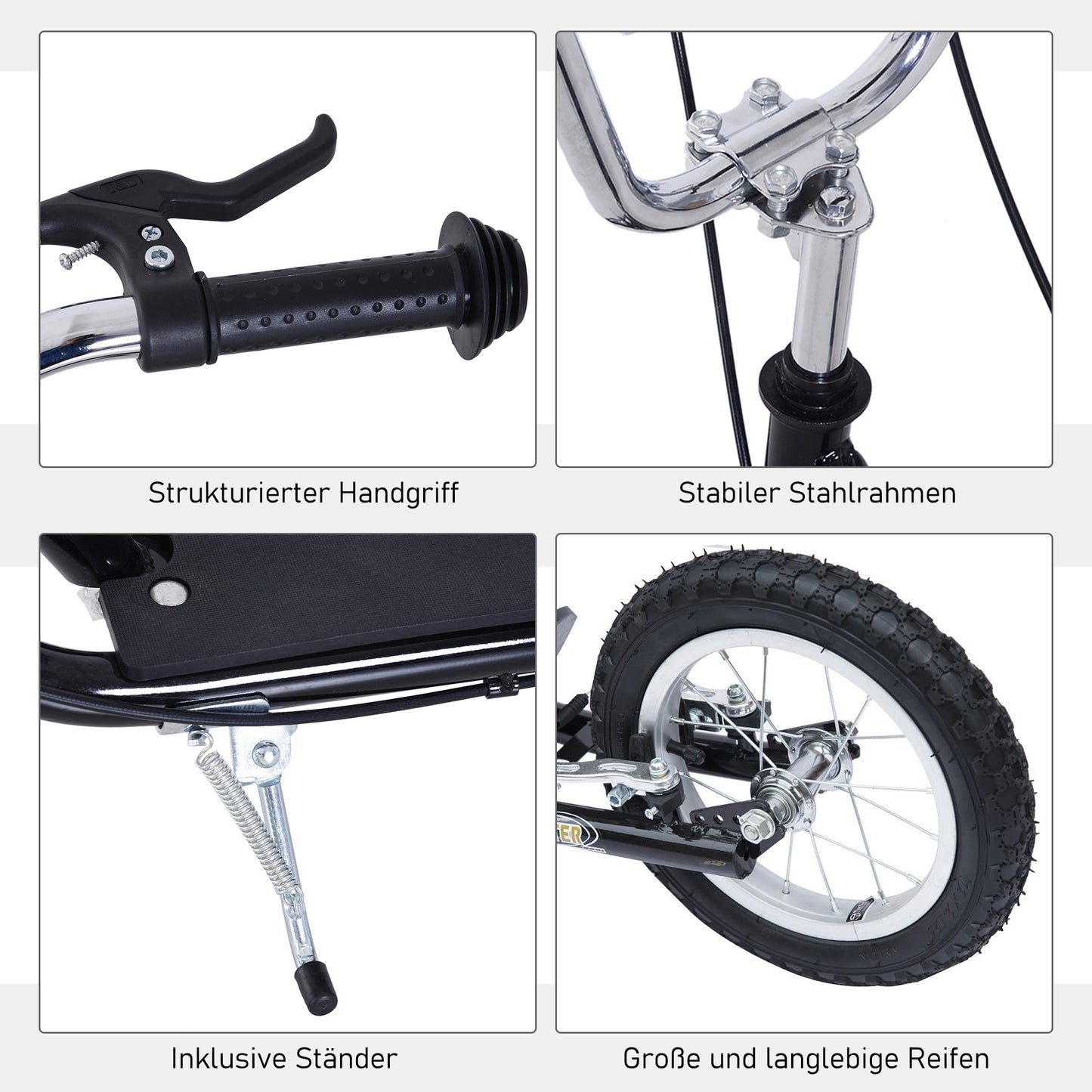 Kinder Tretroller Scooter 16/12 Zoll Cityroller Roller Bike Verstellbar