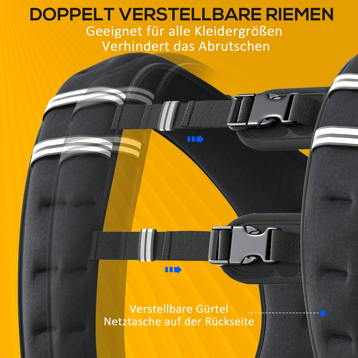 Gewichtsweste Weight Vest Verstellbar 10 Kg Gewicht Oxford-Gewebe Schwarz