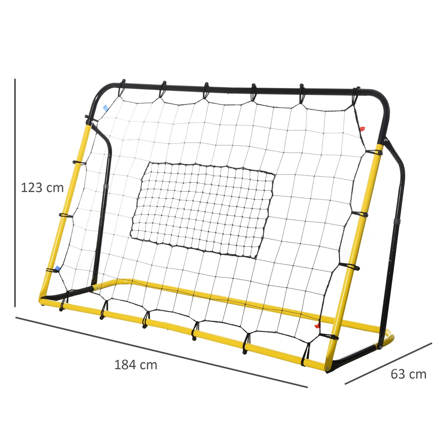 Fußball Rebounder Kickback Tor Rückprallwand Trainingsnetz Stahl(195) Gelb