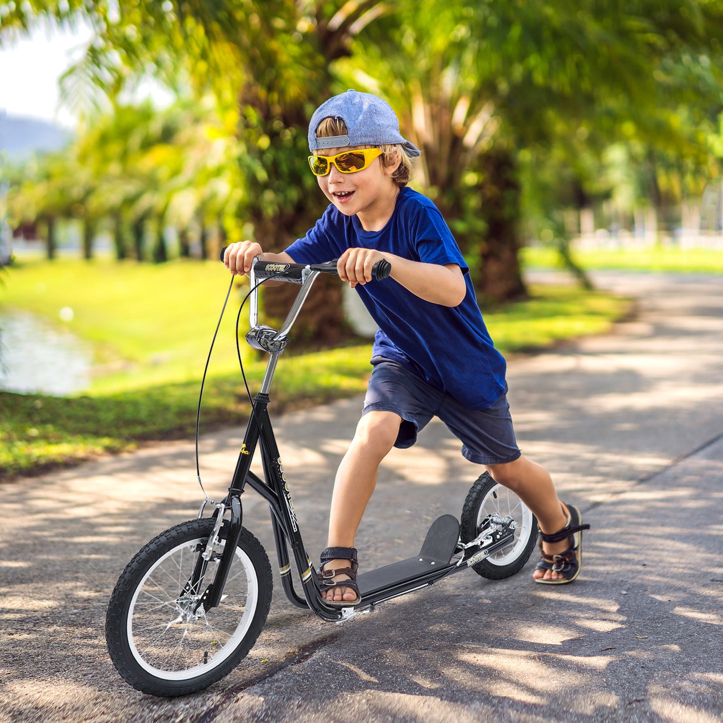 Kinder Tretroller Scooter 16/12 Zoll Cityroller Roller Bike Verstellbar