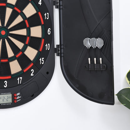 Elektronische Dartscheibe Dartboard Dart-Set Mit 6 Darts Soundeffekte Schwarz