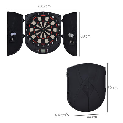 Elektronische Dartscheibe Dartboard Dart-Set Mit 6 Darts Soundeffekte Schwarz