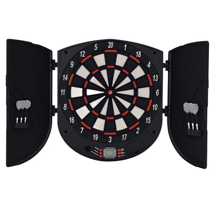 Elektronische Dartscheibe Dartboard Dart-Set Mit 6 Darts Soundeffekte Schwarz