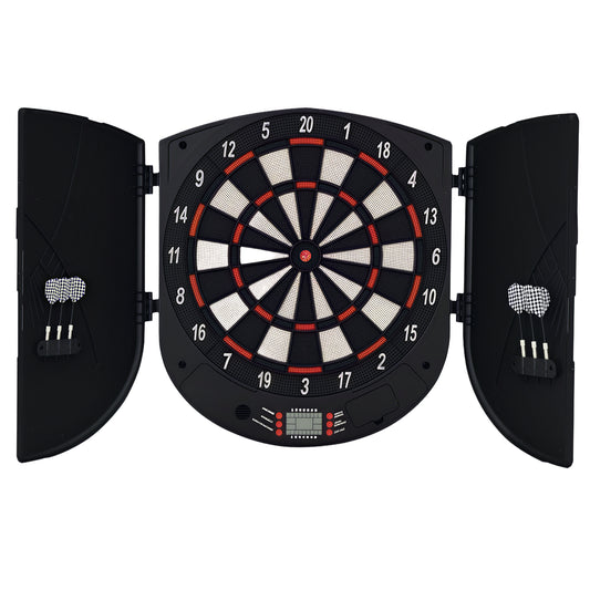 Elektronische Dartscheibe Dartboard Dart-Set Mit 6 Darts Soundeffekte Schwarz